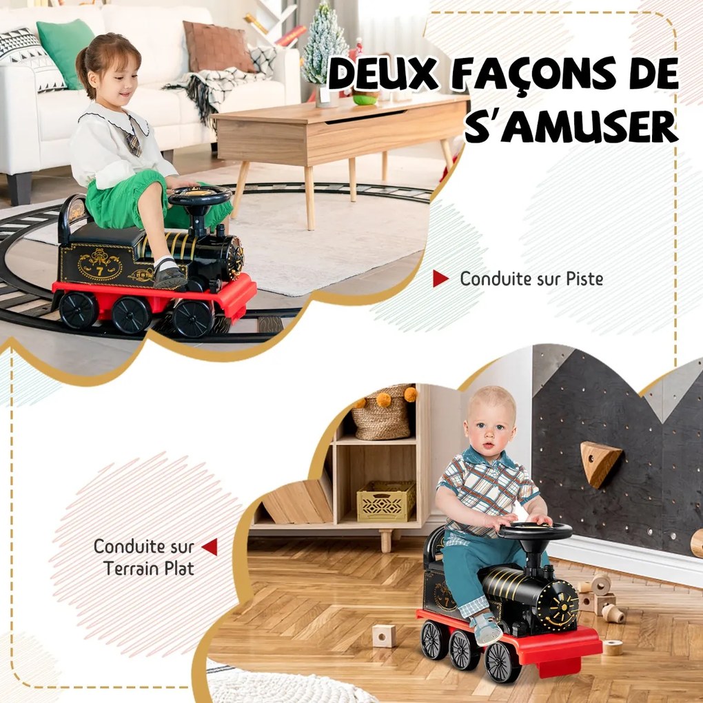 Trem elétrico infantil com trilhos