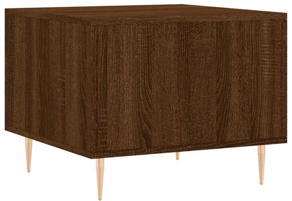 Mesa centro 2 pcs 50x50x40 cm madeira proc. carvalho castanho