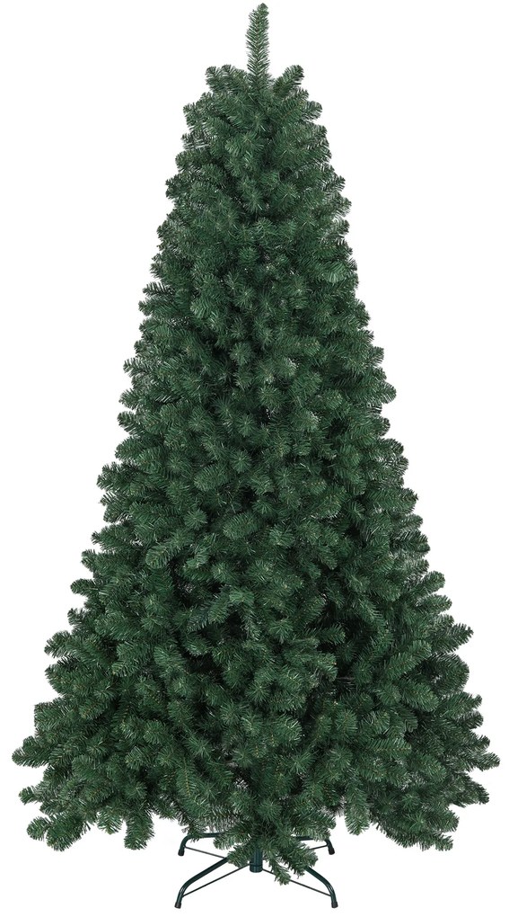 HOMCOM Árvore de Natal Artificial 210 cm com 1064 Ramos e Base Dobrável Árvore de Natal Verde | Aosom Portugal