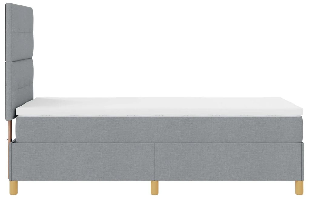 Cama Box Spring com Colchão Cinza Claro 90x200 cm Tecido