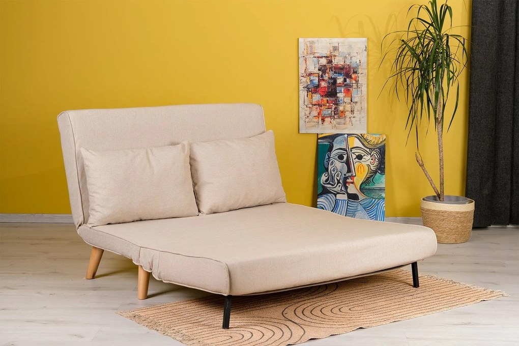 Sofá-Cama 2 Lugares Folde – Creme – 120 x 79 x 80 cm