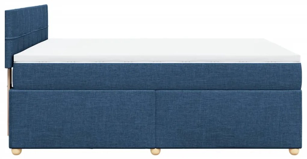 Cama com molas/colchão 140x200 cm tecido azul