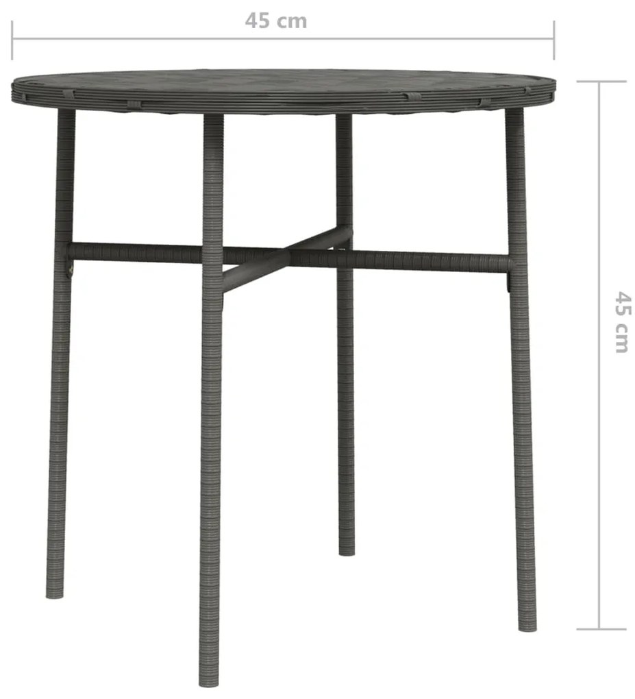 Mesa de centro 45 cm vime PE cinzento
