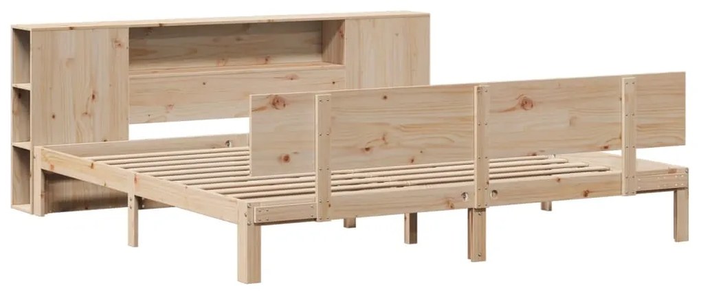 Cama com estante sem colchão 200x200 cm pinho maciço