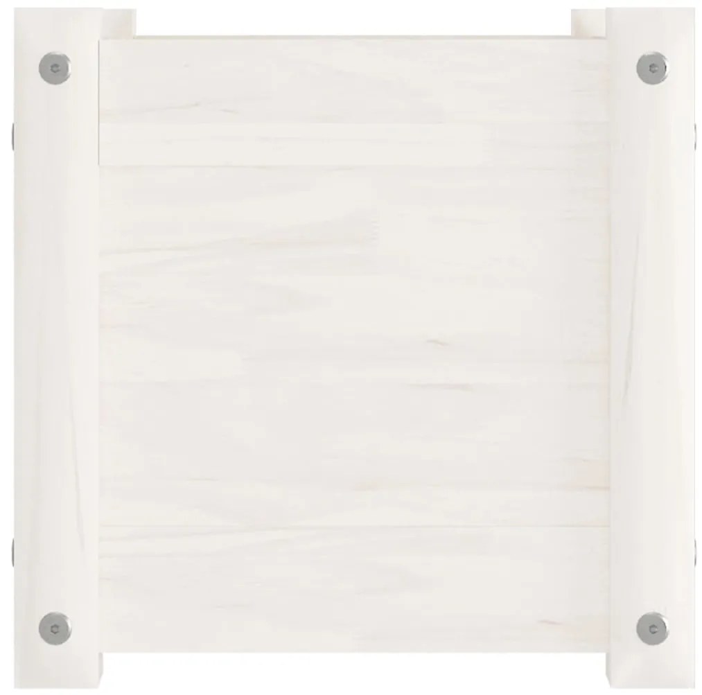Vasos/floreiras de jardim 2 pcs 31x31x31 cm pinho maciço branco