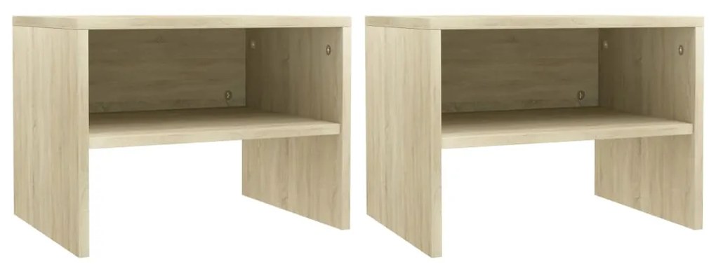 vidaXL Mesas-de-cabeceira 2 pcs 40x30x30 cm contraplacado carv. sonoma