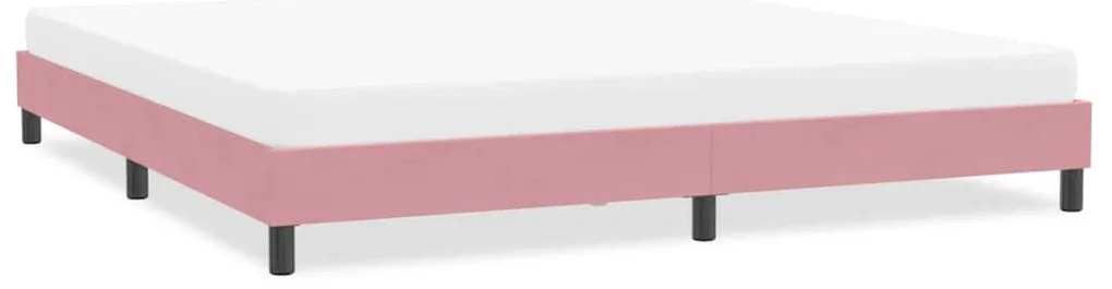 vidaXL Estrutura de cama com colchão 200x210 cm veludo rosa