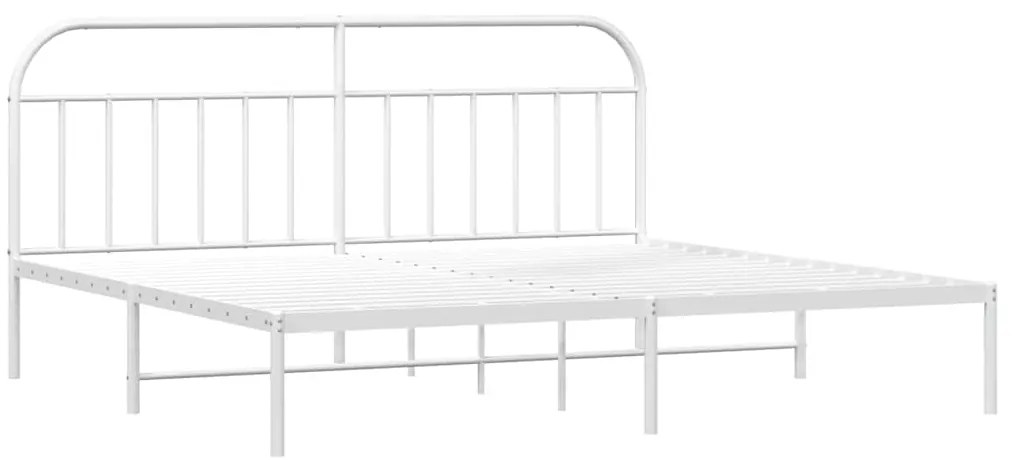 Estrutura de cama com cabeceira 193x203 cm metal branco