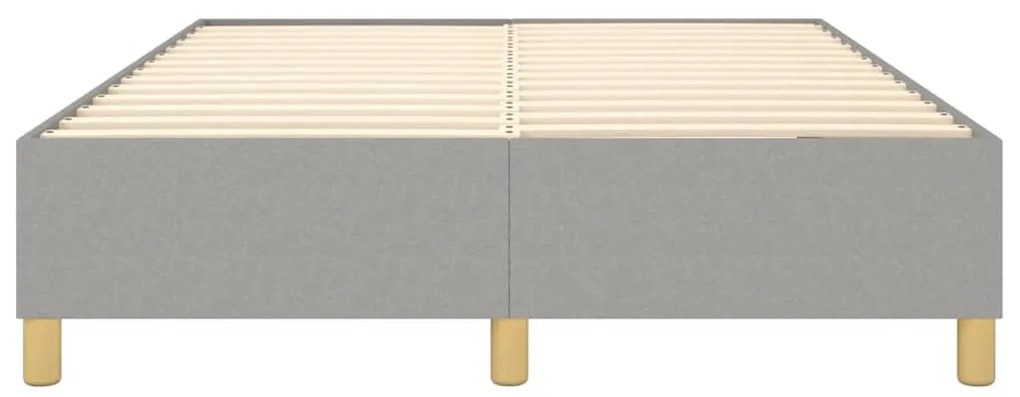 Estrutura de cama sem colchão 140x200 cm tecido cinzento-claro