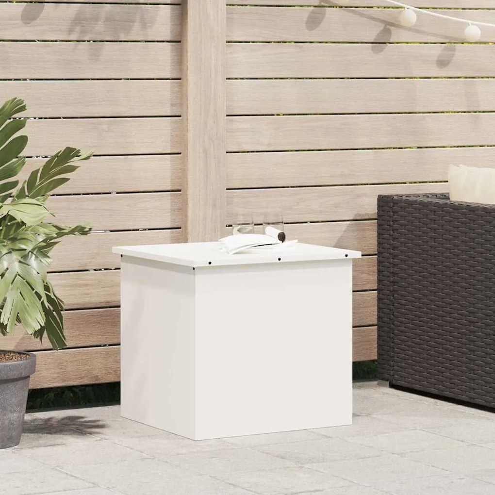 vidaXL Caixa de Armazenamento Externa Branco 55 x 50.5 x 50 cm