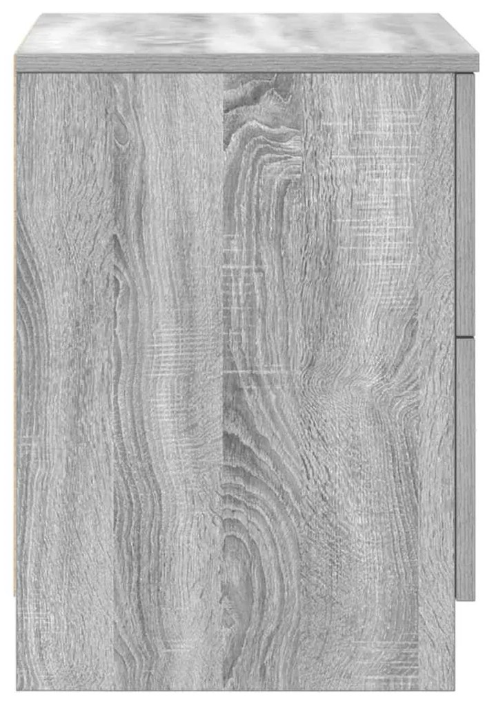 Mesa de cabeceira com 2 gavetas 40x36x50 cm cinzento sonoma