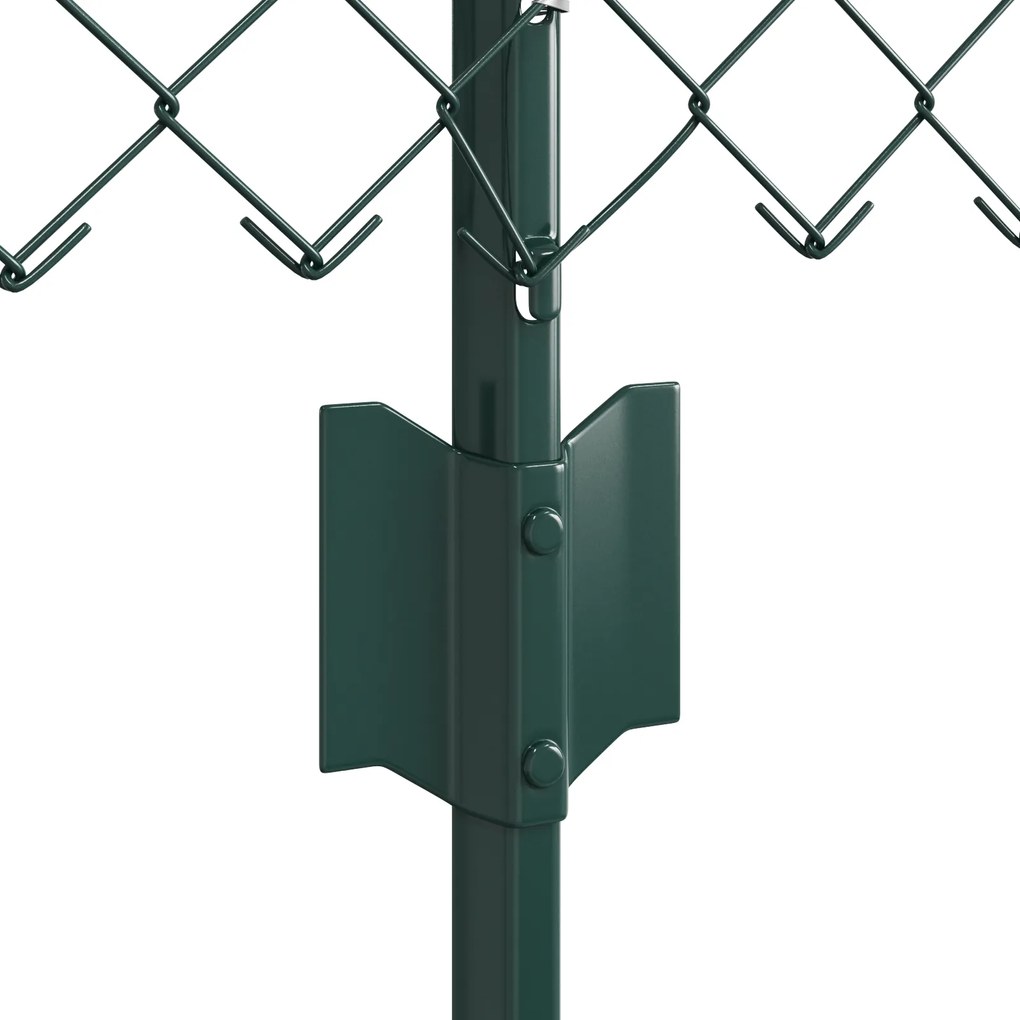 Cerca de Cadeia com 10 Postes U Verde 0.4x10 m Aço