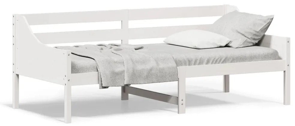vidaXL Sofá-cama sem colchão 90x200 cm madeira de pinho maciça branco
