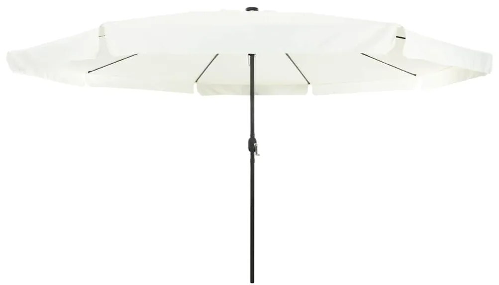 Sombrinha de Jardim com Luzes LED 395x245 cm Branco Areia