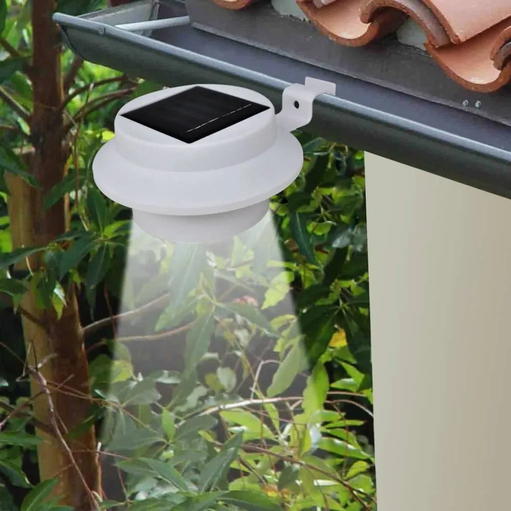 41181 vidaXL Conjunto Lâmpada Solar 6 Peças de Exterior para a Cerca Calha