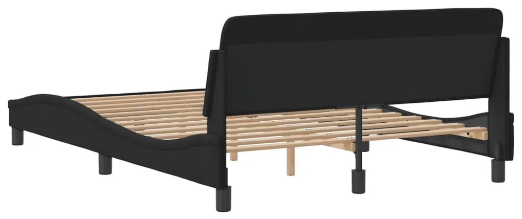 Estrutura de cama sem colchão 140x190 cm veludo preto