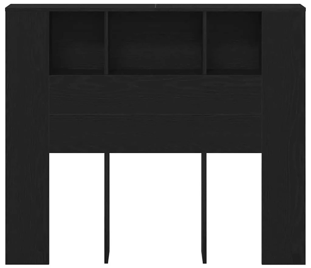 Cabeceira de Armário vidaXL Preto Carvalho 120x19x104,5 cm Madeira Eng