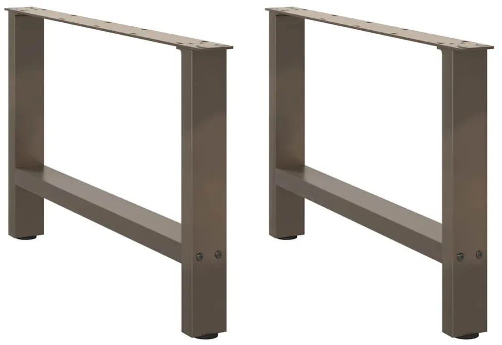 vidaXL Pés para mesa de centro em aço natural, 2 peças, 70x (42-43) cm, aço