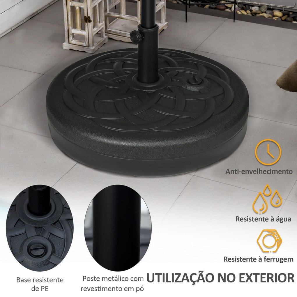 Base para Chapéu de Sol de PE Redonda Suporte para Chapéu de Sol 2,5kg