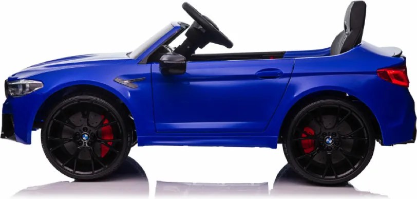 Carro elétrico para crianças até aos 5 anos BMW M5, 24V, Pneus Borracha, Bateria lítio, Controle remoto Azul