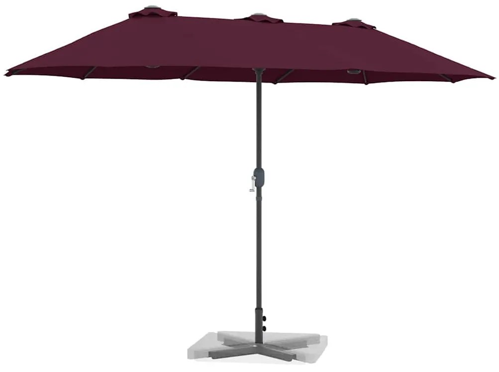 Guarda-sol de Jardim Vermelho bordô 380 x 196 x 235 cm