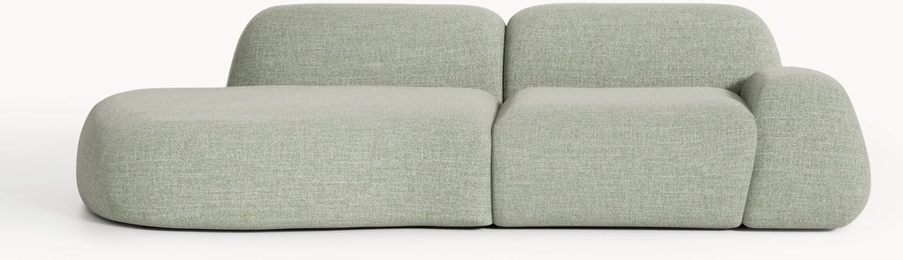Módulo com chaise longue em bouclé Wolke (3 lugares)