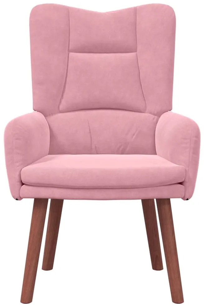 Poltrona Relaxante em Veludo Rosa