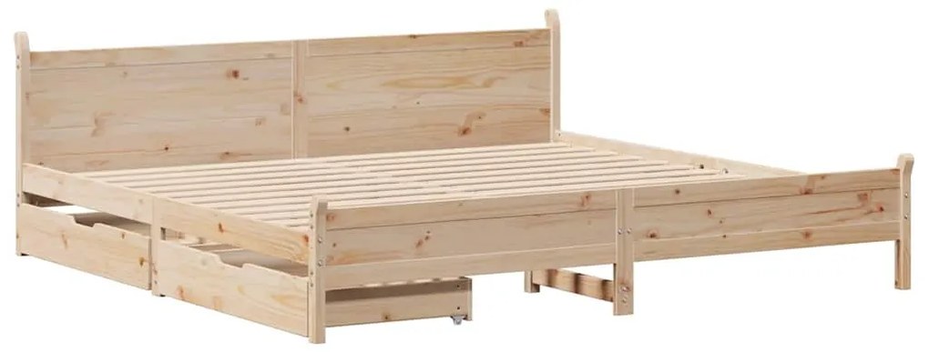 Cama sem colchão 200x200 cm madeira de pinho maciça