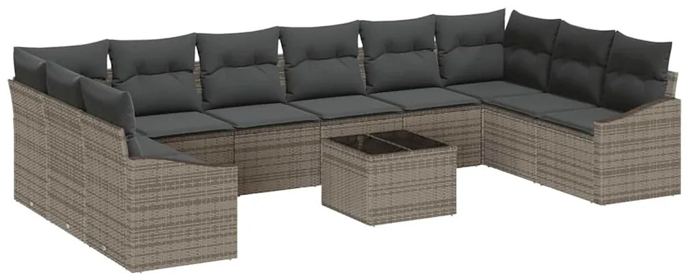 Conjunto de Jantar de Jardim de 11 Peças com Almofadas em Rattan Sinté