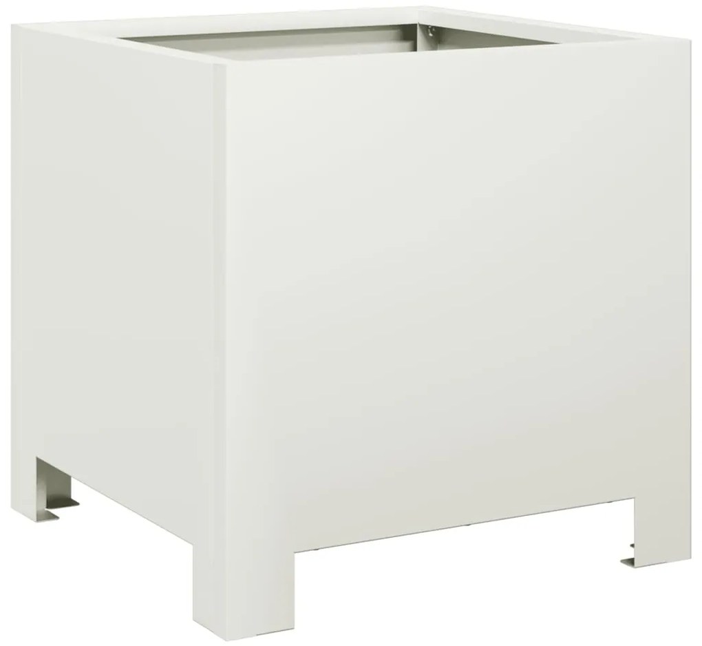Vaso/floreira de jardim 2 pcs 30x30x30 cm aço branco