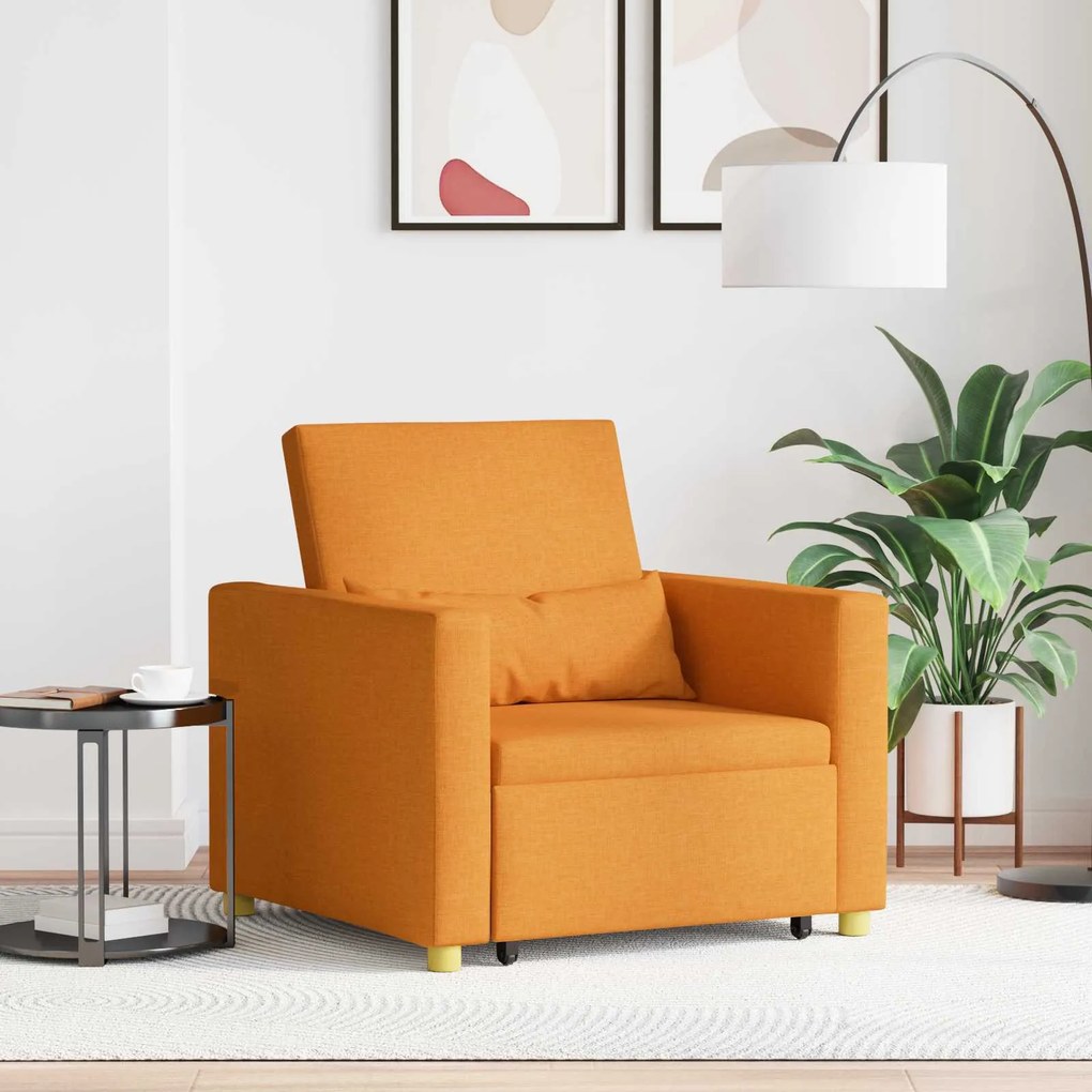 vidaXL Sofá-camas retrátil individual Amarelo-escuro 90 x 165 x 87 cm