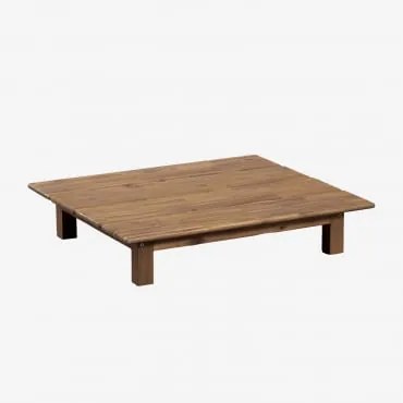 Mesa De Centro Retangular Em Madeira De Acácia (85x75 Cm) Brina Castanho Acácia - Sklum