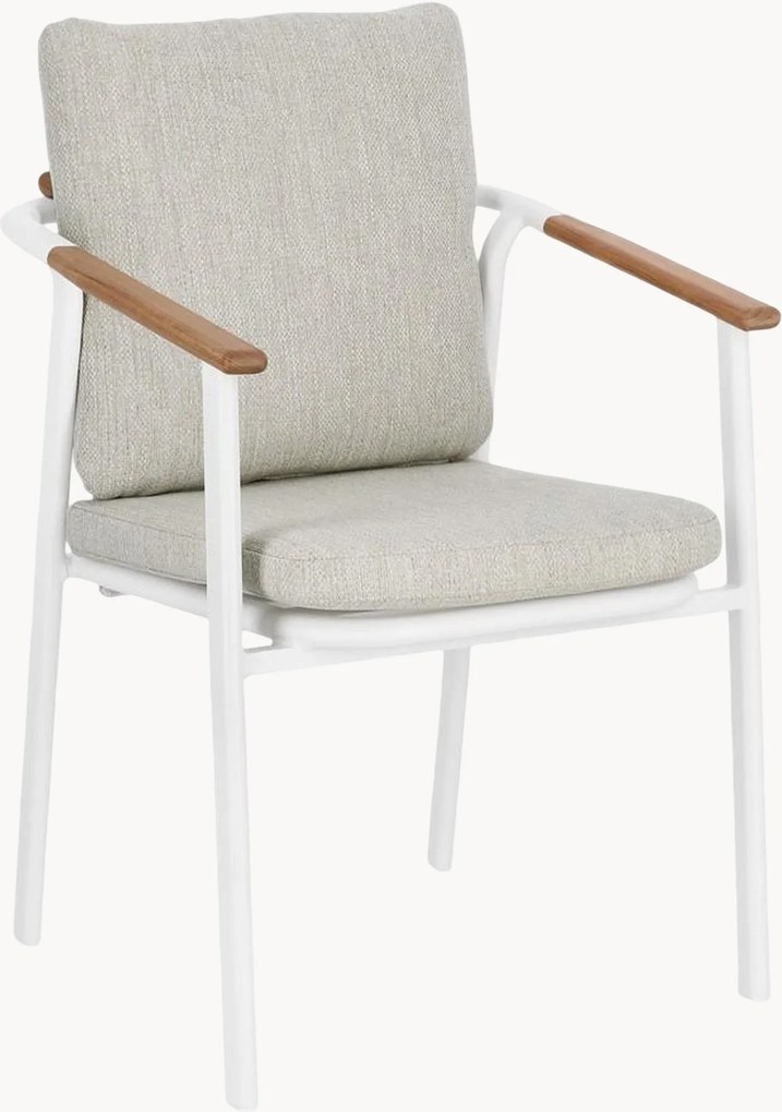 Cadeiras de jantar de jardim empilháveis com braços Leonida, conjunto de 4