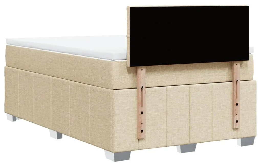 Cama boxspring com colchão 120x190 cm tecido cor creme