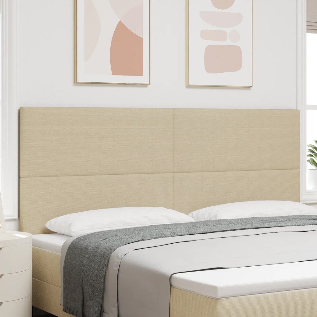 Cabeceira vidaXL Design Simples Verde Claro Cinza 200 cm Tecido de Cor