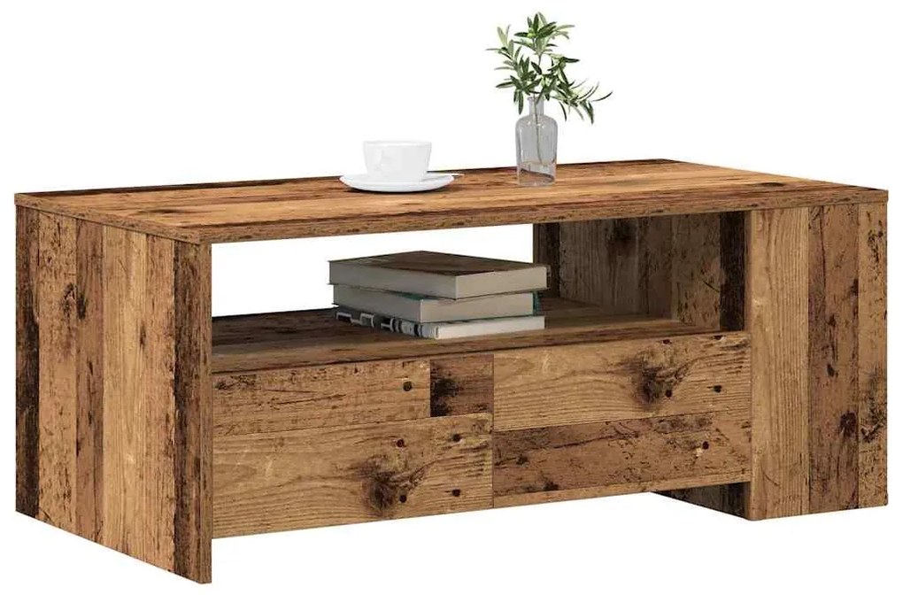 Mesa de Centro em Madeira Velha 102x55x43,5 cm em Madeira Engenharia
