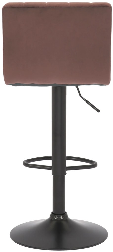 Conjunto de 2 bancos de bar Jamie com revestimento em veludo 87-107 x 41 x 49 cm Castanho