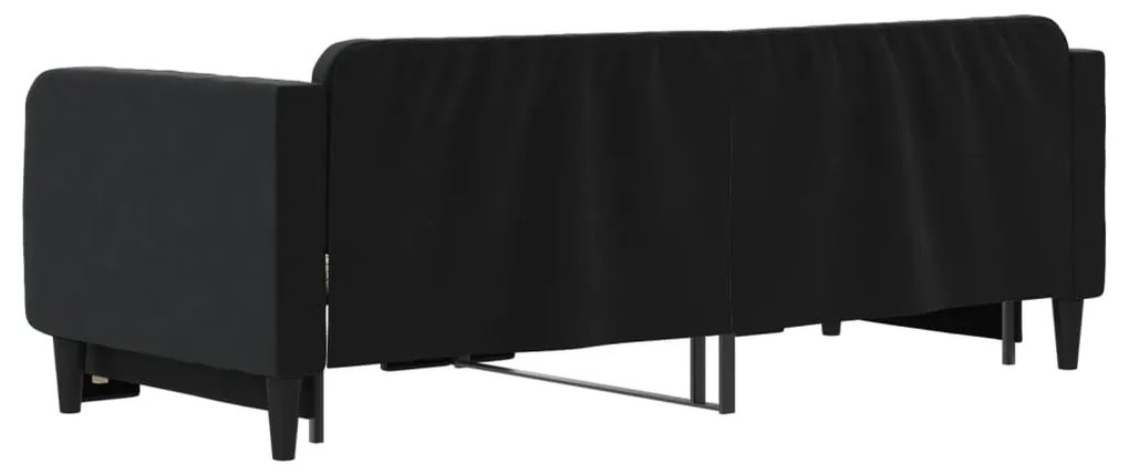 Sofá-cama com gavetão 80x200 cm veludo preto