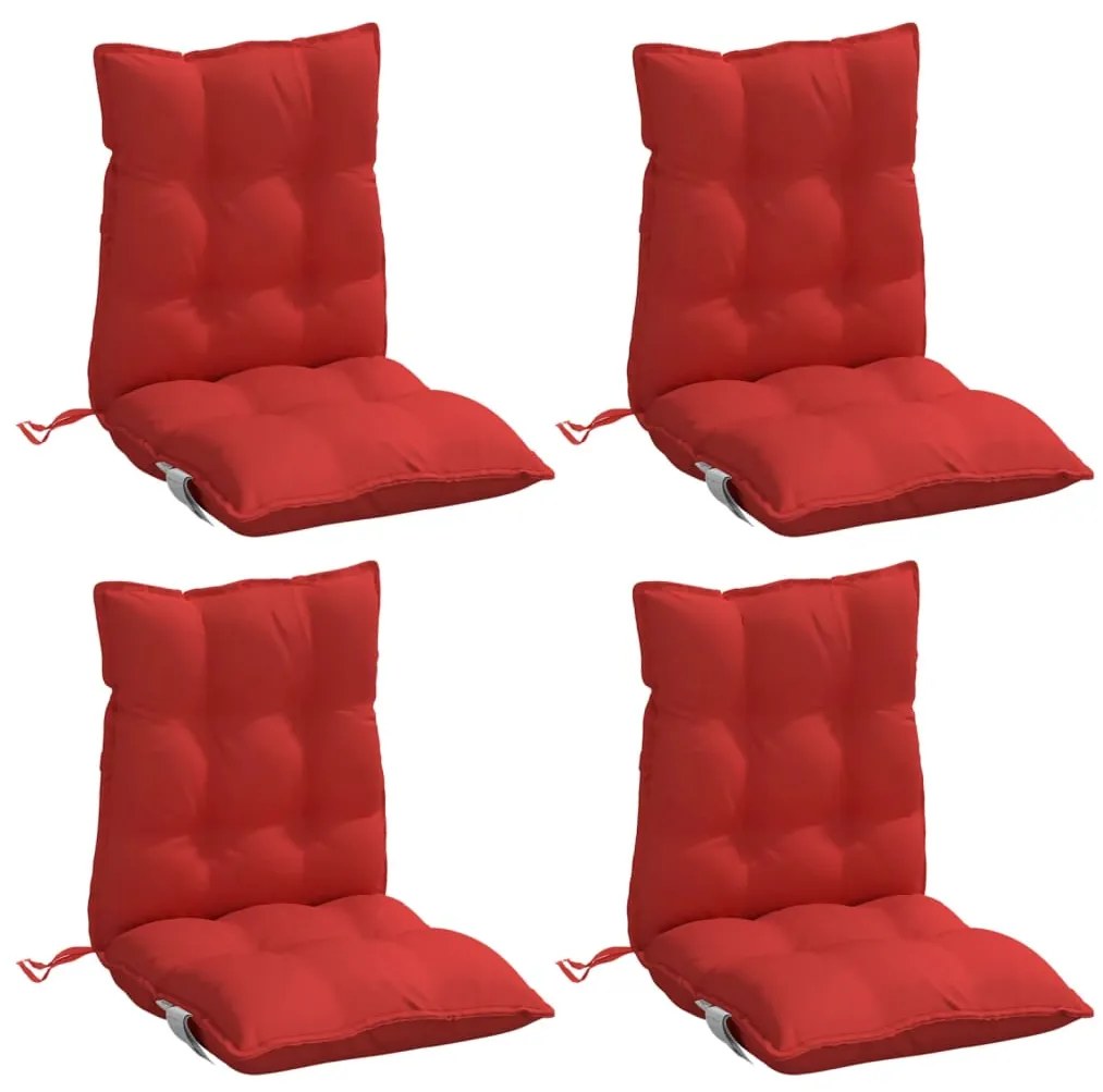 Almofadões cadeira encosto baixo 4 pcs tecido oxford vermelho