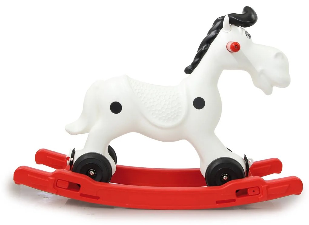 Cavalo de Baloiço Bob Gallop branco/vermelho