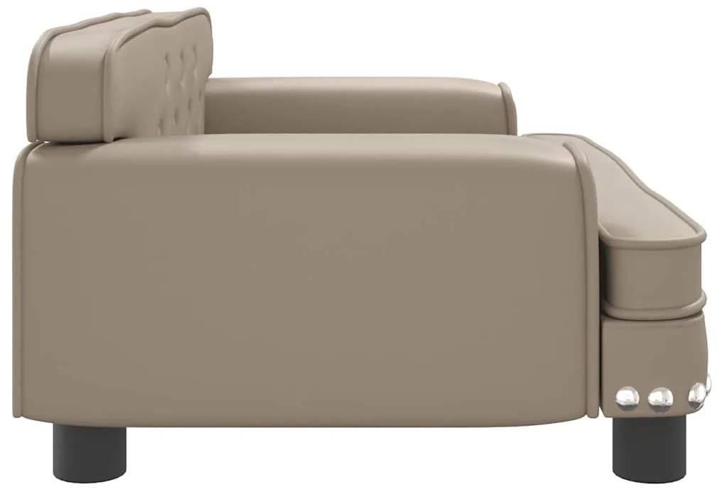 Cama para cães 70x45x30 cm couro artificial cappuccino