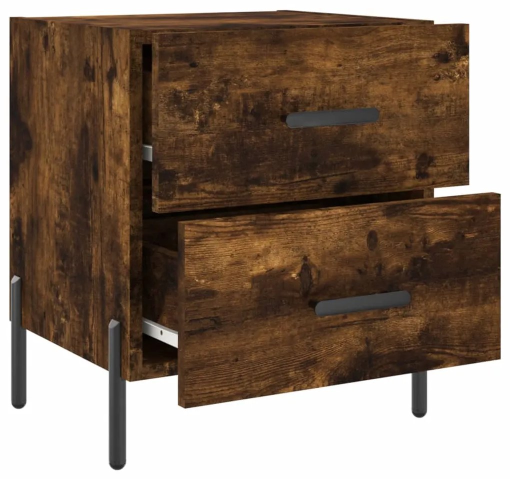 Mesa de cabeceira 2 pcs derivados de madeira carvalho fumado