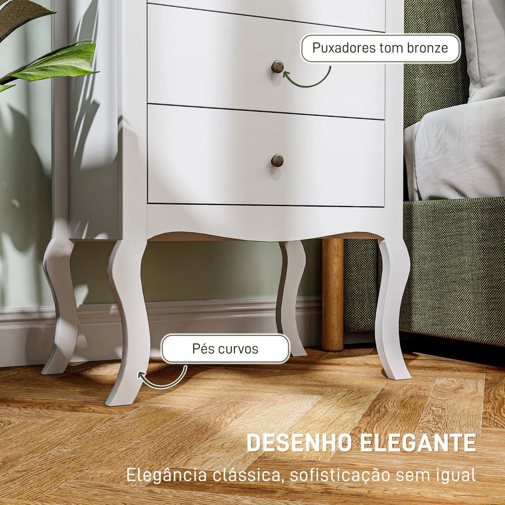 Cómoda Amélie – 4 Gavetas – Estilo Francês com Pés Cabriolé – 60x40x98
