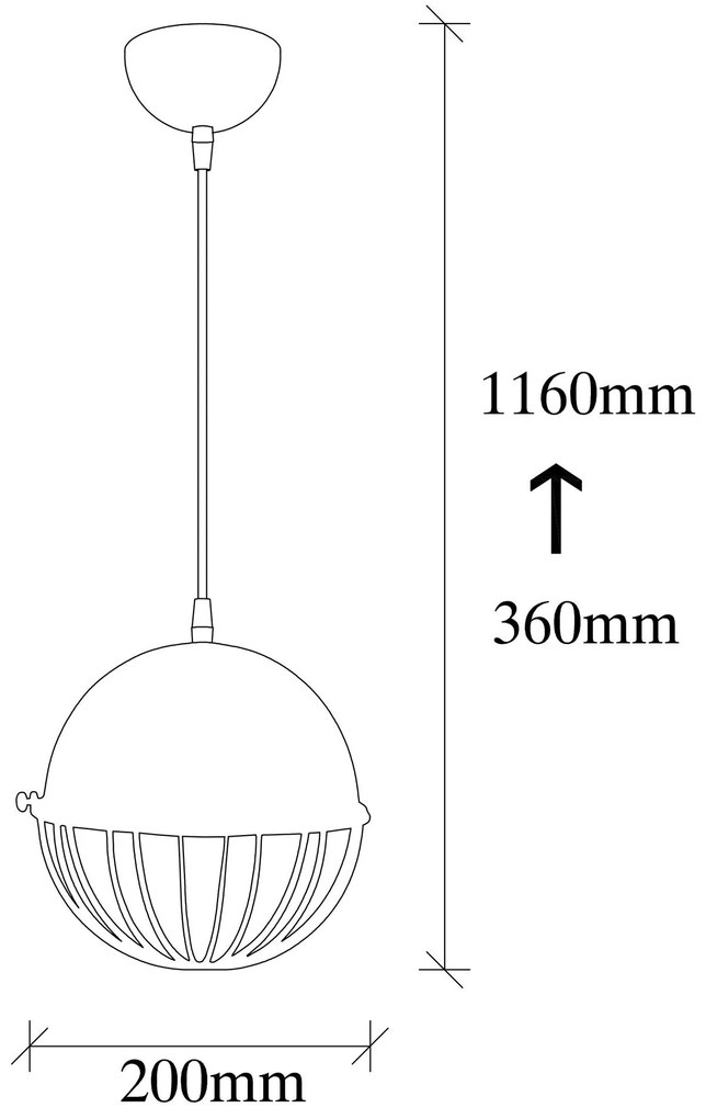 Chandelier Sivani Tel – Preto e Dourado – Diâmetro 20 cm x Altura 116