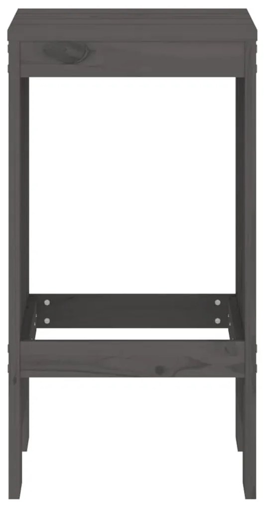 Bancos de bar 2 pcs 40x36x75 cm madeira de pinho maciça cinza