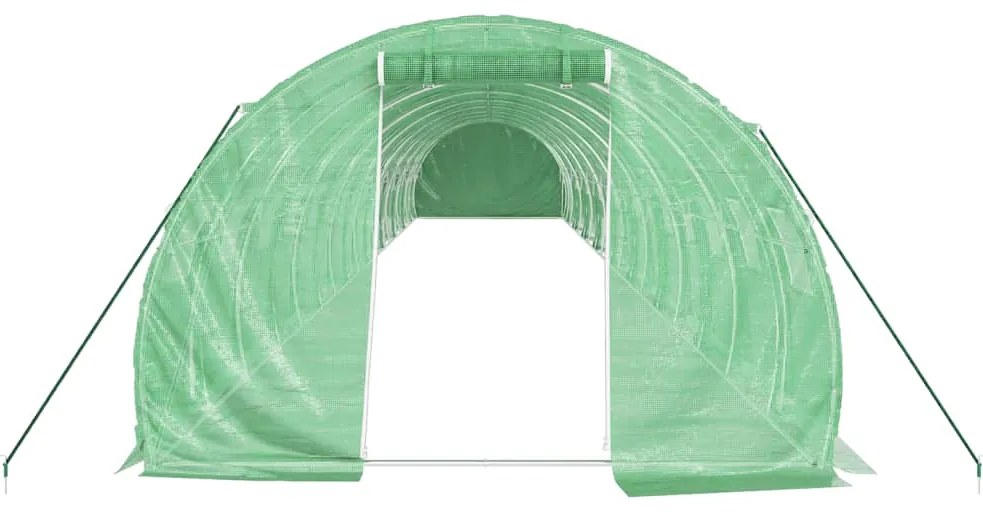 Estufa com estrutura de aço 54 m² 18x3x2 m verde