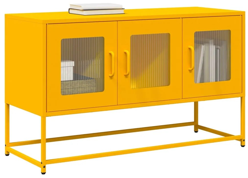Móvel TV 100,5x39x60,5 cm aço laminado a frio amarelo mostarda