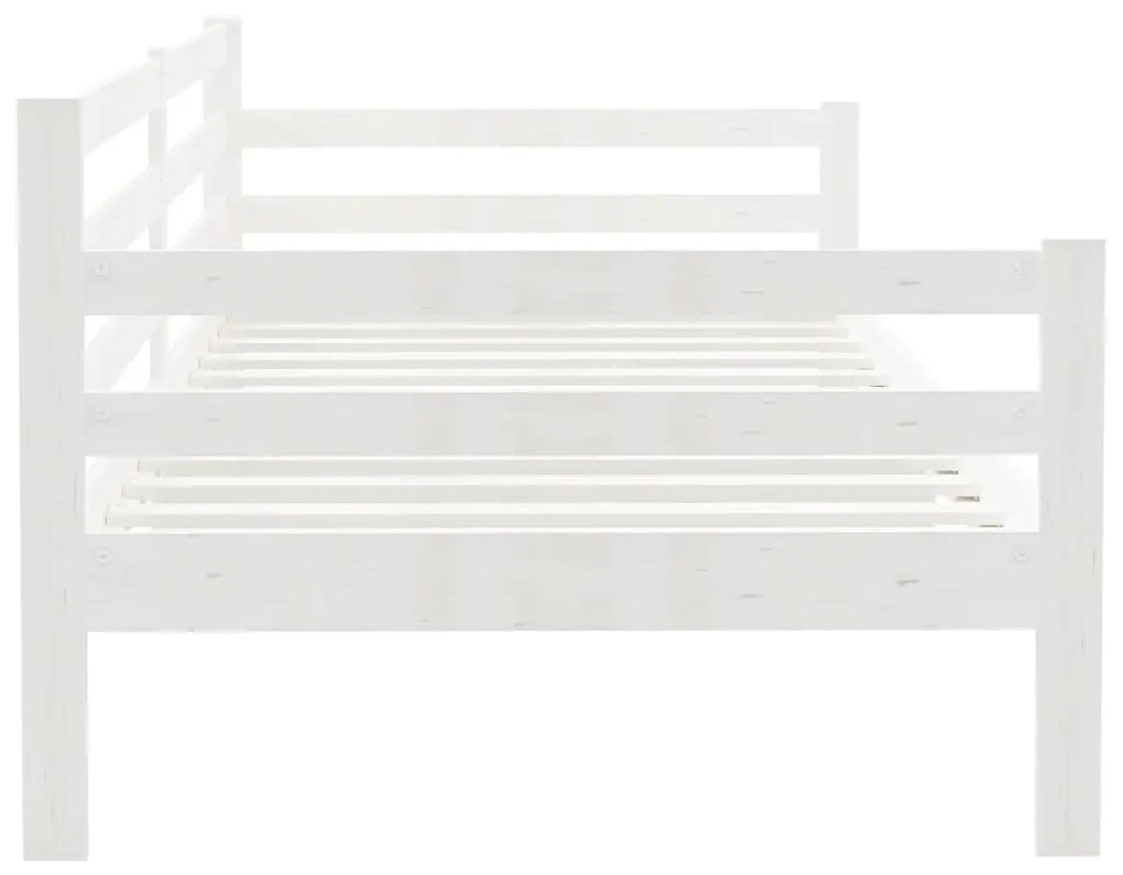 Sofá-cama 90x200 cm madeira de pinho maciça branco