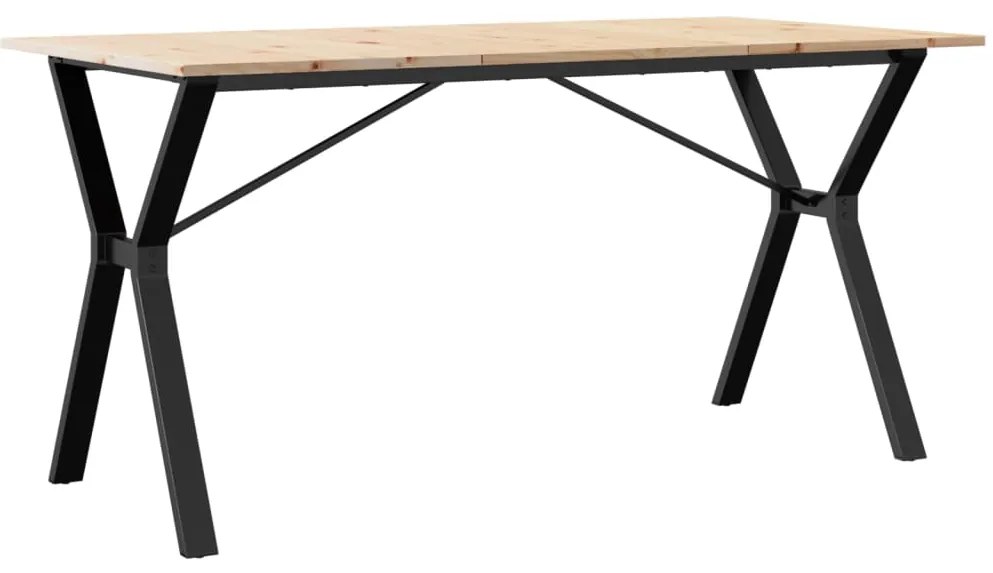 Mesa de jantar estrutura em Y 140x80x75cm pinho e aço