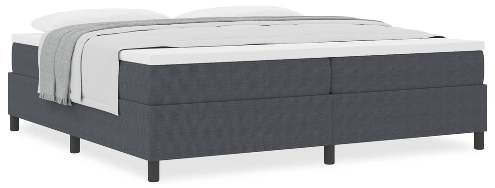 Cama Box Spring com Colchão Cinza Escuro 200x200 cm Tecido de Veludo C